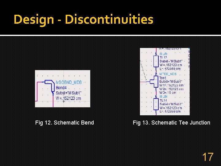 Design - Discontinuities Fig 12. Schematic Bend Fig 13. Schematic Tee Junction 17 