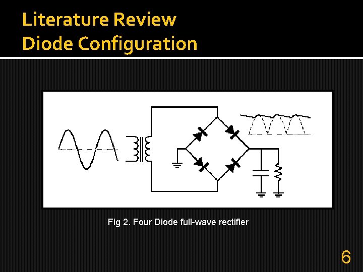 Literature Review Diode Configuration Fig 2. Four Diode full-wave rectifier 6 