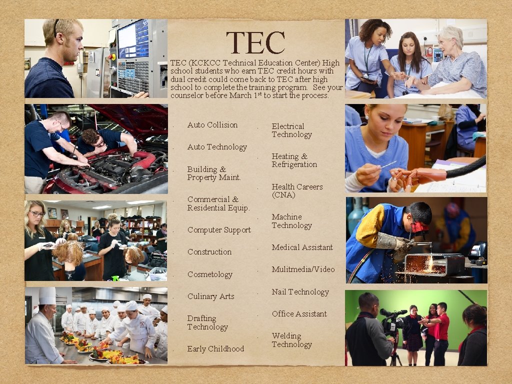 TEC (KCKCC Technical Education Center) High school students who earn TEC credit hours with