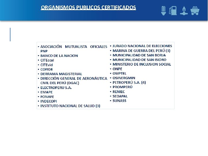 ORGANISMOS PUBLICOS CERTIFICADOS 