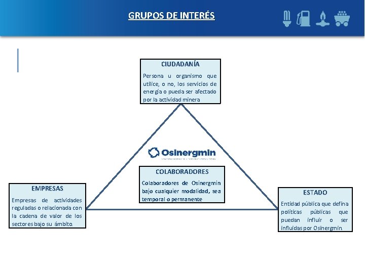 GRUPOS DE INTERÉS CIUDADANÍA Persona u organismo que utilice, o no, los servicios de