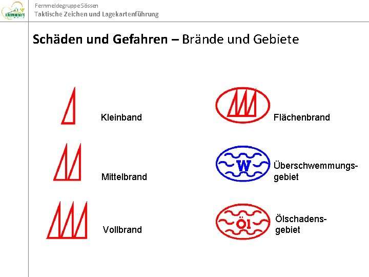 Fernmeldegruppe Sössen Taktische Zeichen und Lagekartenführung Schäden und Gefahren – Brände und Gebiete Kleinband Fernmeldegruppe Sössen Taktische Zeichen und Lagekartenführung Schäden und Gefahren – Brände und Gebiete Kleinband