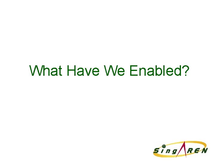What Have We Enabled? 