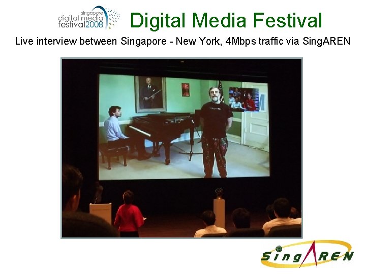 Digital Media Festival Live interview between Singapore - New York, 4 Mbps traffic via