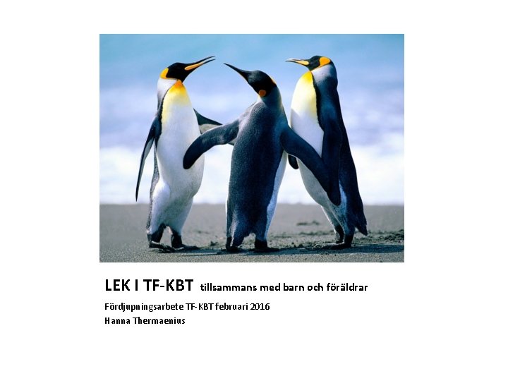 LEK I TF-KBT tillsammans med barn och föräldrar Fördjupningsarbete TF-KBT februari 2016 Hanna Thermaenius