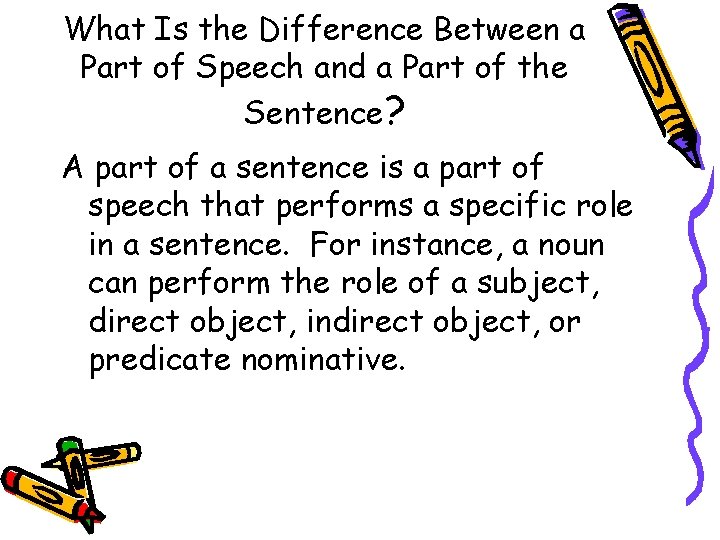 What Is the Difference Between a Part of Speech and a Part of the