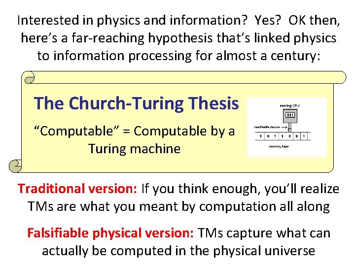 Interested in physics and information? Yes? OK then, here’s a far-reaching hypothesis that’s linked Interested in physics and information? Yes? OK then, here’s a far-reaching hypothesis that’s linked