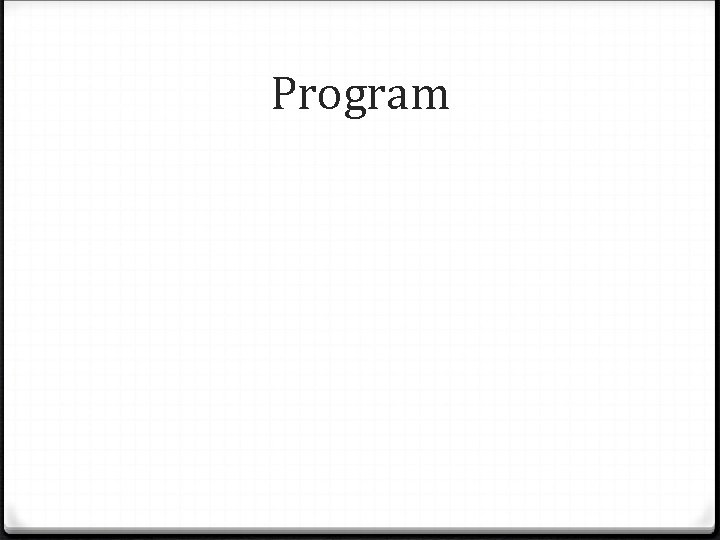 Program 