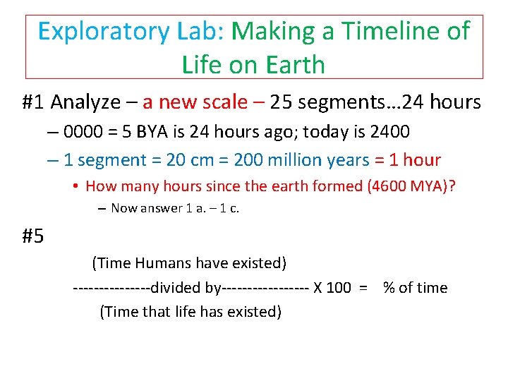 Exploratory Lab: Making a Timeline of Life on Earth #1 Analyze – a new