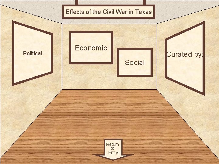Effects of the Civil War in Texas Room 5 Political Economic Curated by: Social