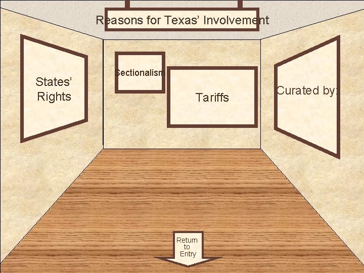 Reasons for Texas’ Involvement Room 2 States’ Rights Sectionalism Tariffs Return to Entry Curated