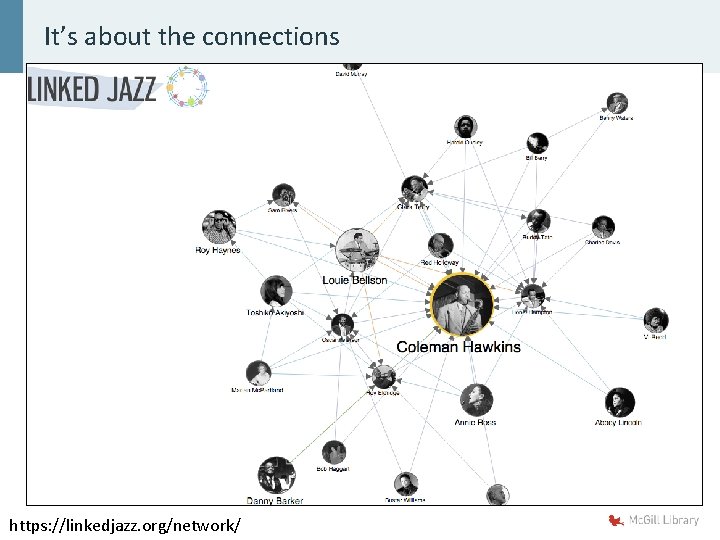 It’s about the connections https: //linkedjazz. org/network/ 