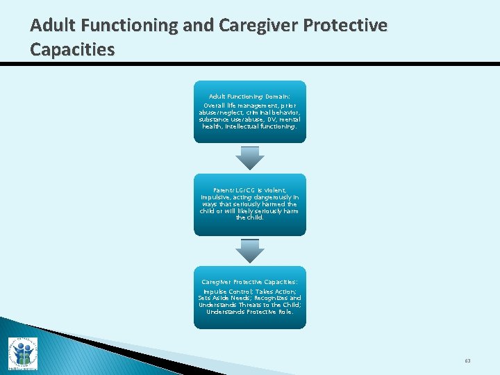 Adult Functioning and Caregiver Protective Capacities Adult Functioning Domain: Overall life management, prior abuse/neglect,