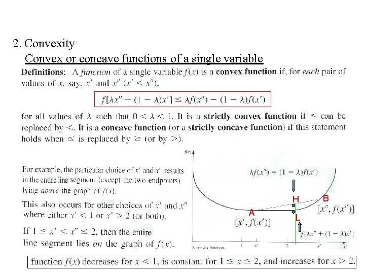 2. Convexity Convex or concave functions of a single variable H A L B