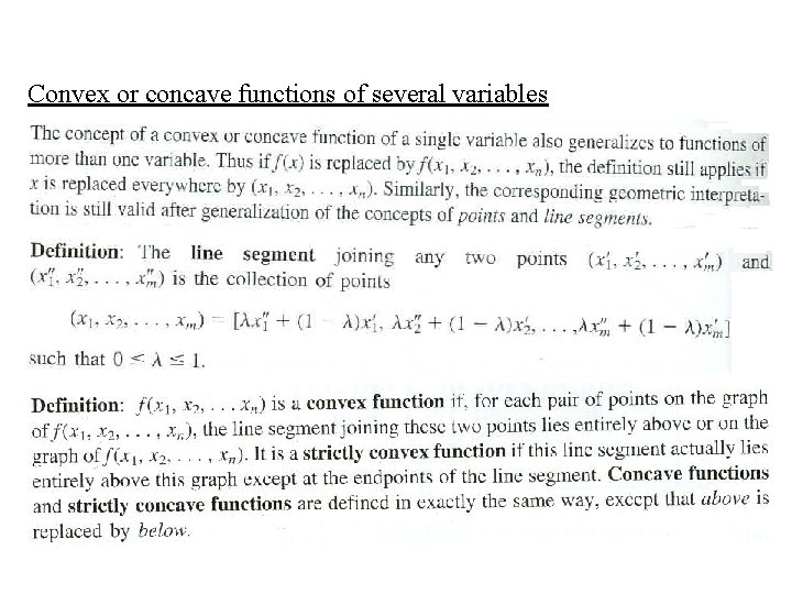 Convex or concave functions of several variables 