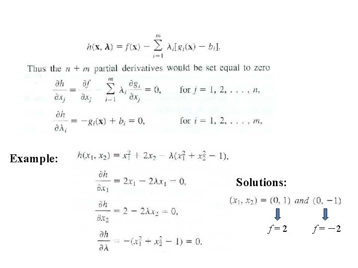 Example: Solutions: f=2 f = －2 