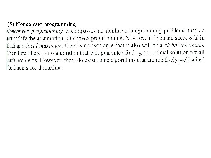 (5) Nonconvex programming 