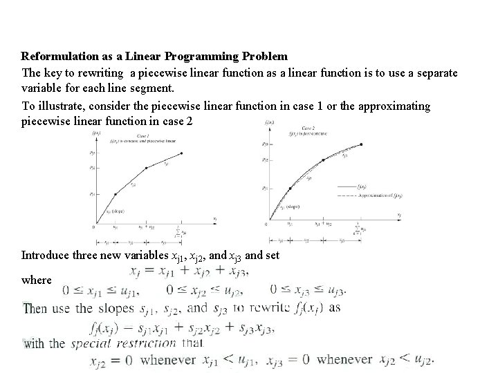 Reformulation as a Linear Programming Problem The key to rewriting a piecewise linear function