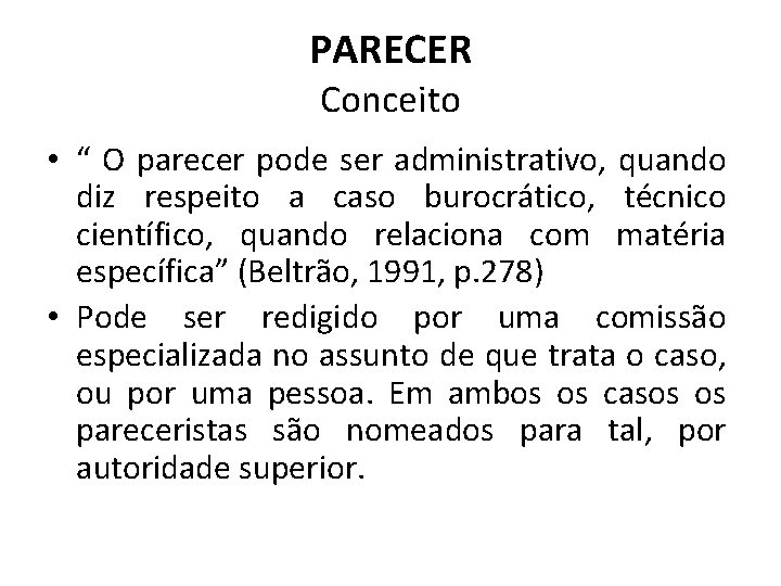 PARECER Conceito um texto que apresenta a anlise