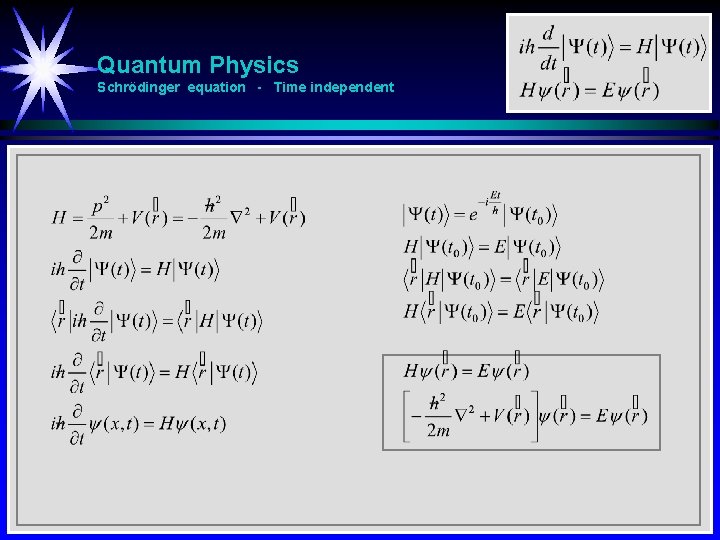 Quantum Physics Schrödinger equation - Time independent 