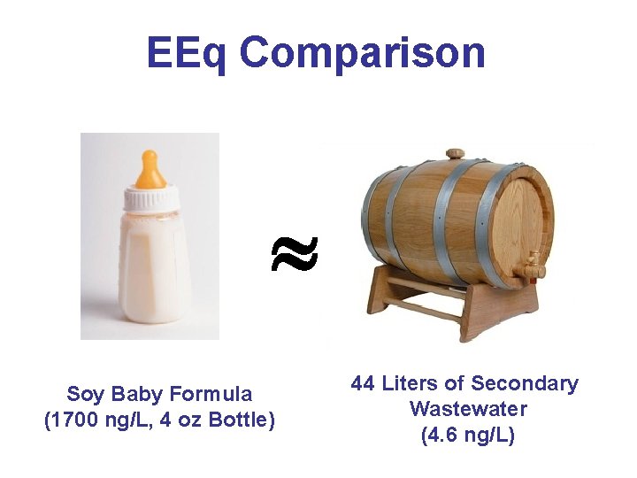 EEq Comparison Soy Baby Formula (1700 ng/L, 4 oz Bottle) 44 Liters of Secondary