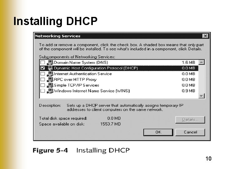Installing DHCP 10 
