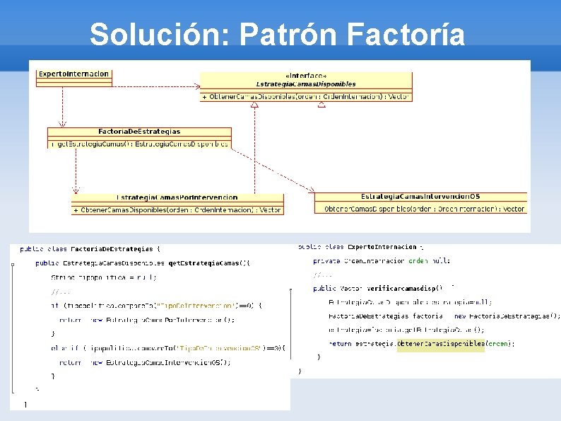 Solución: Patrón Factoría 