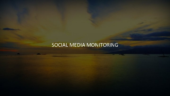 SOCIAL MEDIA MONITORING 