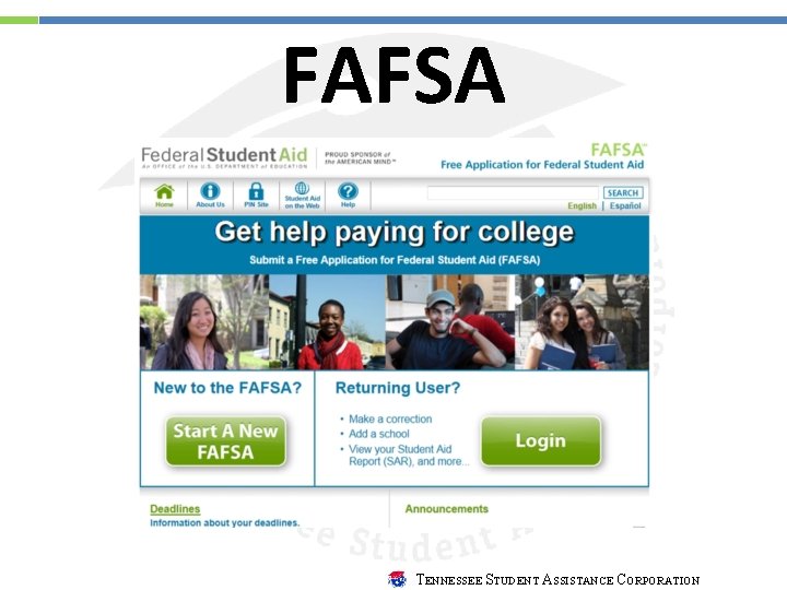 FAFSA TENNESSEE STUDENT ASSISTANCE CORPORATION 
