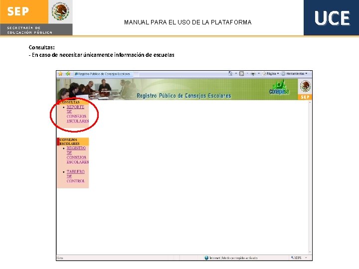 MANUAL PARA EL USO DE LA PLATAFORMA Consultas: - En caso de necesitar únicamente