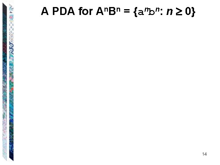 A PDA for An. Bn = {anbn: n 0} 14 A PDA for An. Bn = {anbn: n 0} 14
