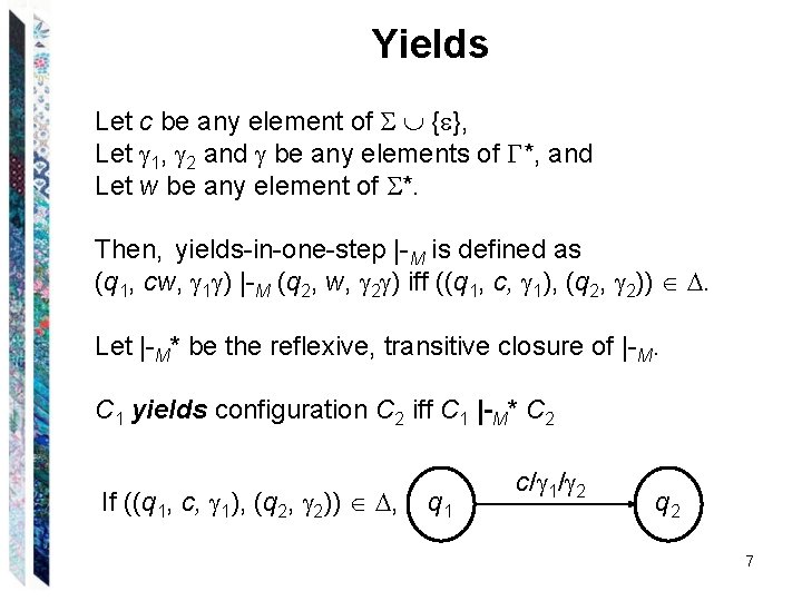 Yields Let c be any element of { }, Let 1, 2 and be Yields Let c be any element of { }, Let 1, 2 and be