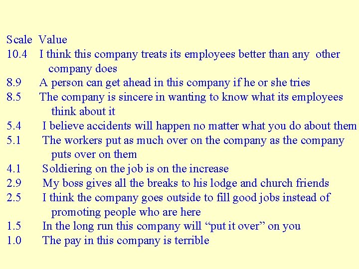 Scale Value 10. 4 I think this company treats its employees better than any