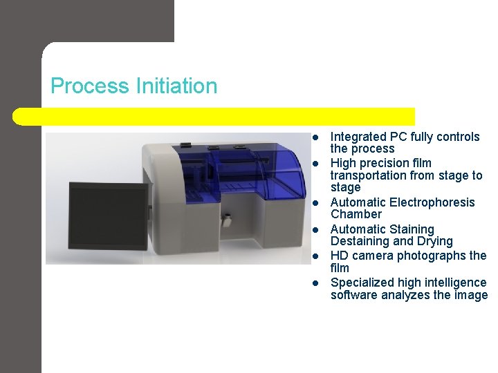 Process Initiation l l l Integrated PC fully controls the process High precision film Process Initiation l l l Integrated PC fully controls the process High precision film
