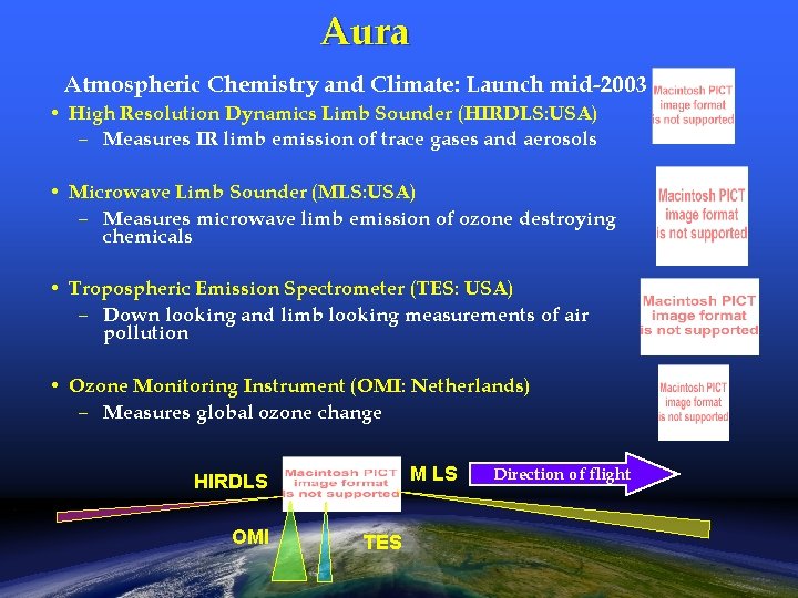 Aura Atmospheric Chemistry and Climate: Launch mid-2003 • High Resolution Dynamics Limb Sounder (HIRDLS: