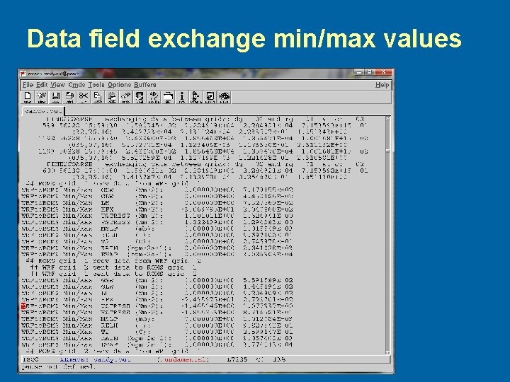 Data field exchange min/max values 