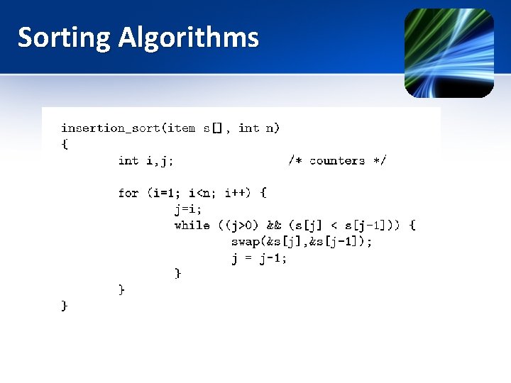 Sorting Algorithms 