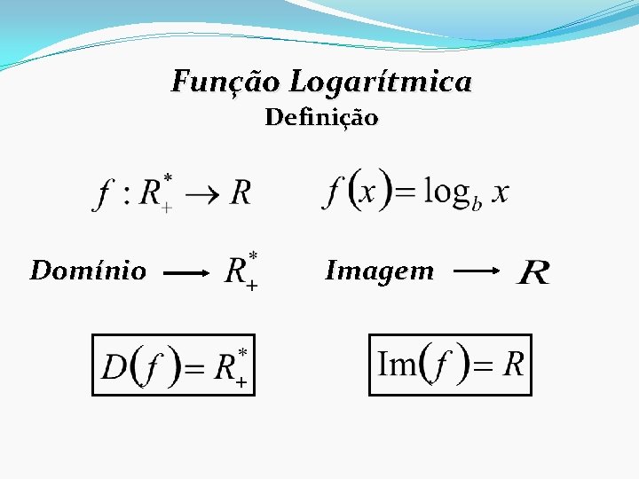 Função Logarítmica Definição Domínio Imagem 