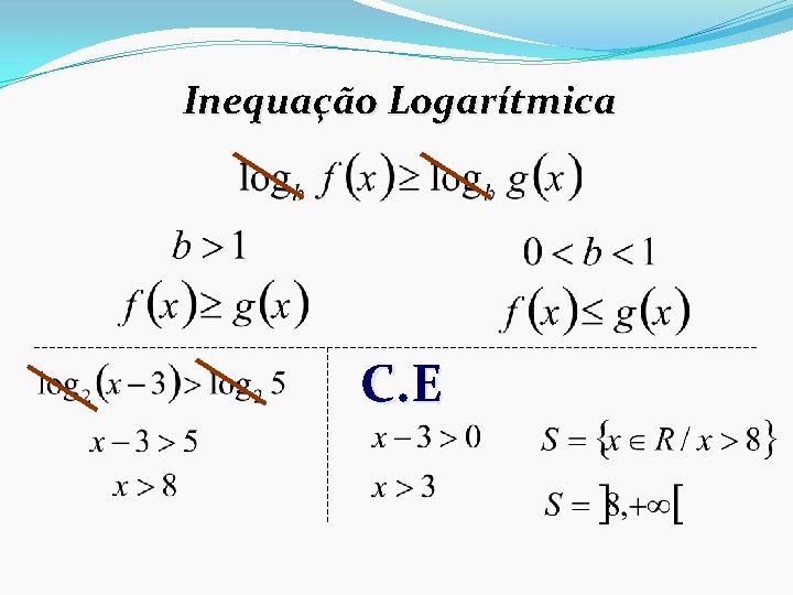 Inequação Logarítmica C. E 