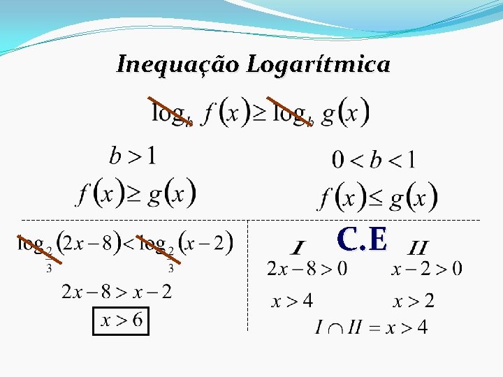 Inequação Logarítmica C. E 