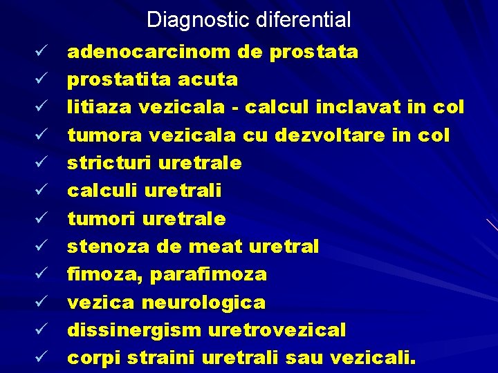 adenom de prostata diagnostic diferential