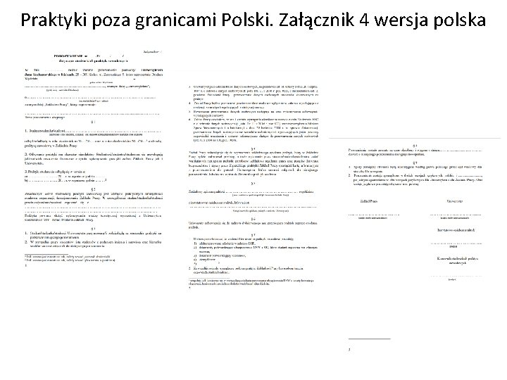 Praktyki poza granicami Polski. Załącznik 4 wersja polska 