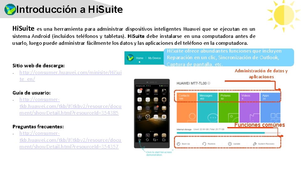 Introducción a Hi. Suite es una herramienta para administrar dispositivos inteligentes Huawei que se