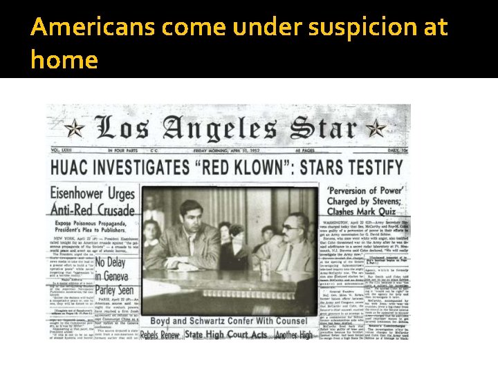 Americans come under suspicion at home Americans come under suspicion at home