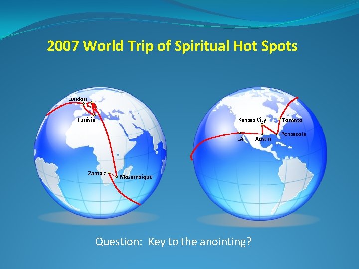 2007 World Trip of Spiritual Hot Spots London Tunisia Kansas City LA Zambia Mozambique