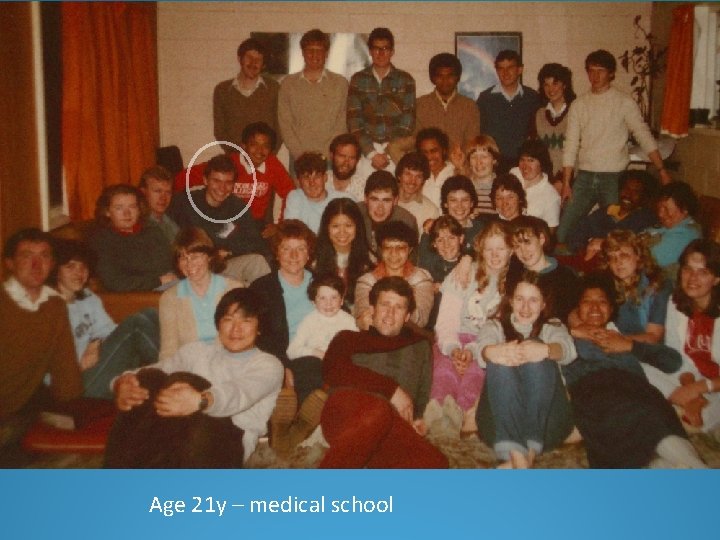 Age 21 y – medical school 