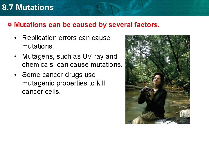 8. 7 Mutations can be caused by several factors. • Replication errors can cause 8. 7 Mutations can be caused by several factors. • Replication errors can cause