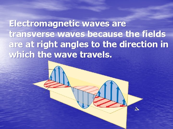 Electromagnetic waves are transverse waves because the fields are at right angles to the