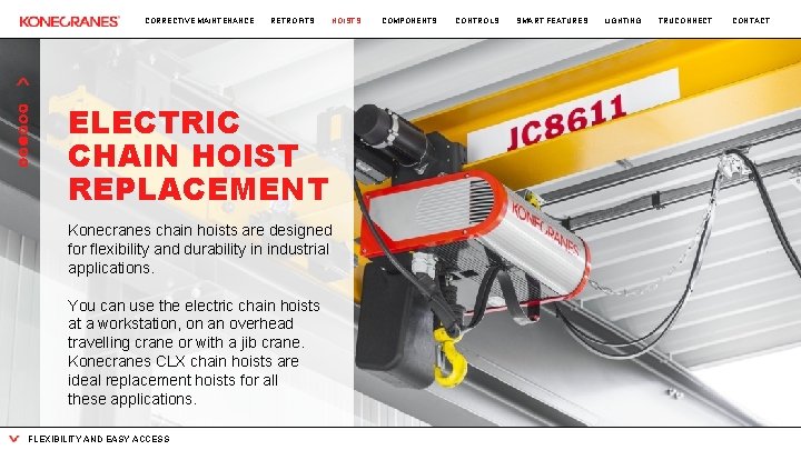 CORRECTIVE MAINTENANCE RETROFITS HOISTS ELECTRIC CHAIN HOIST REPLACEMENT Konecranes chain hoists are designed for