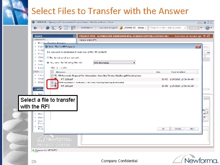 Select Files to Transfer with the Answer Select a file to transfer with the